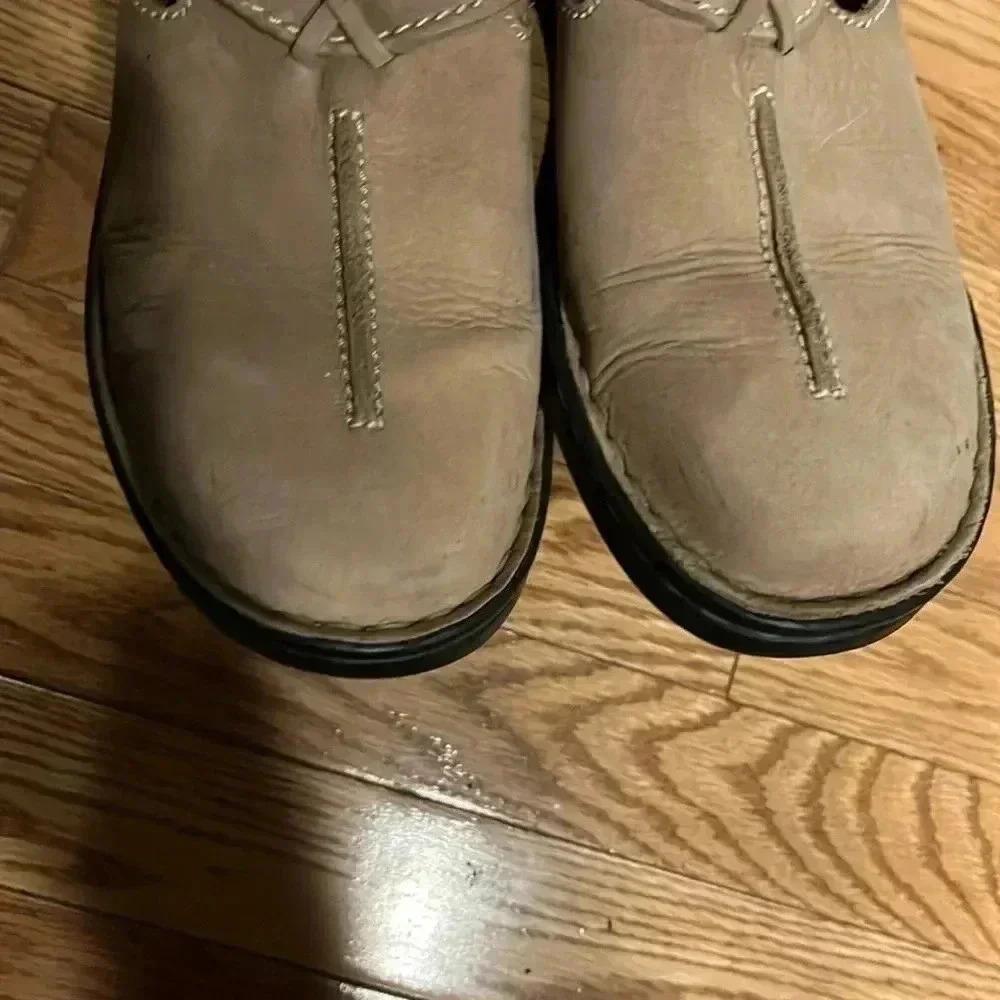 [8.5 US] Clarks Women's Leather Loafers Brown/Sand  Side Buckle Made in Brazil - Picture 4 of 7
